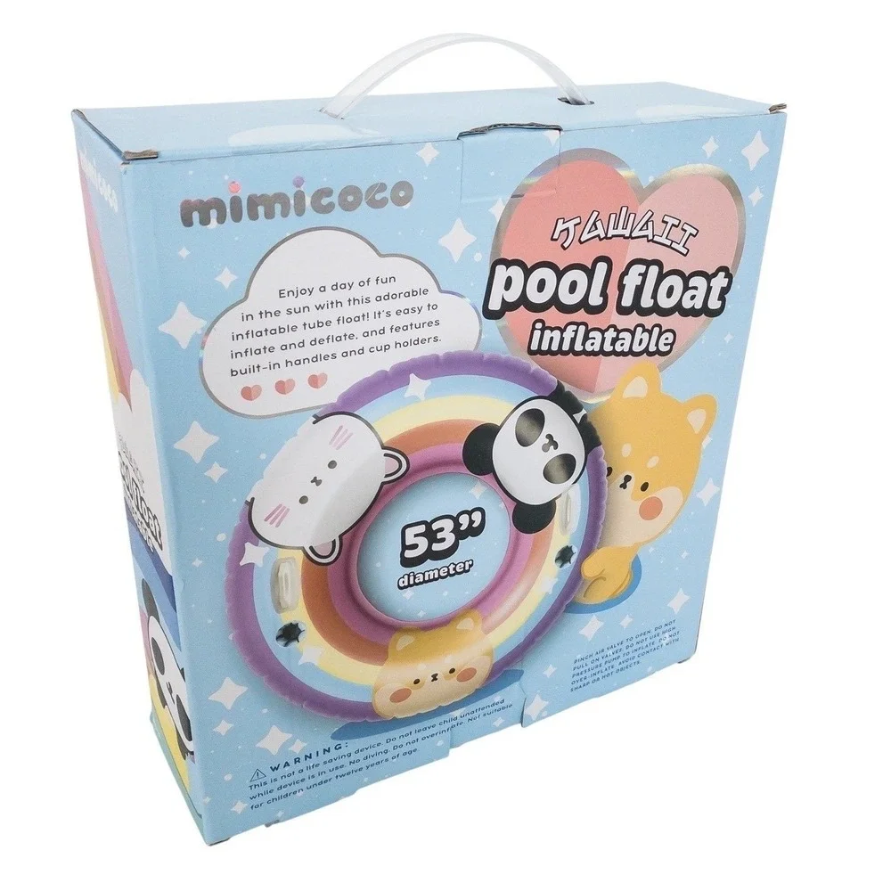 mimicoco Kawaii Pool Float Inflatable Unisex 53in Multicolor Rainbow